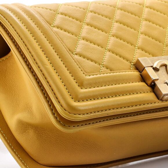Chanel Boy Flap Bag Quilted Lambskin Small Yellow - Picture 6 of 7